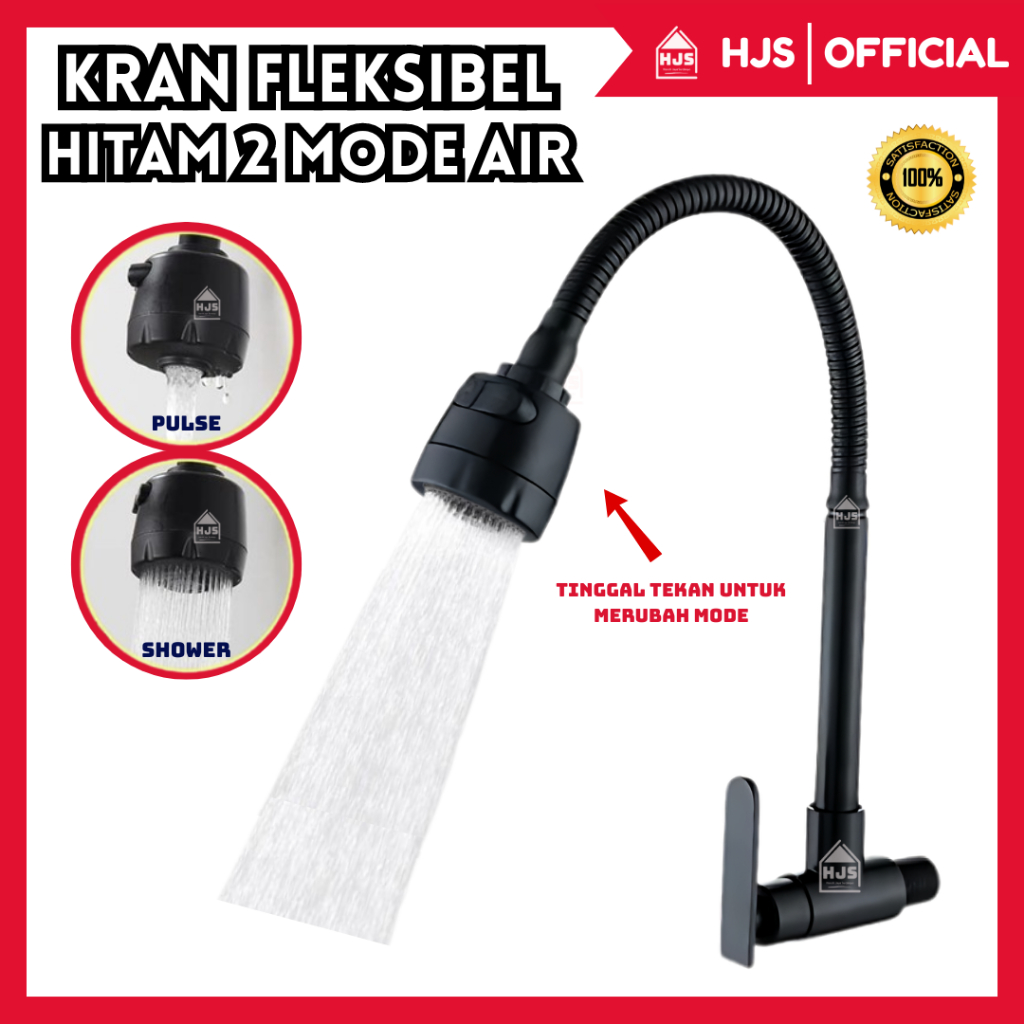 [HJS] Keran Air Angsa ABS Fleksibel 2 Mode  Warna Hitam Anti Karat - Keran Cuci Piring Angsa - Kran 