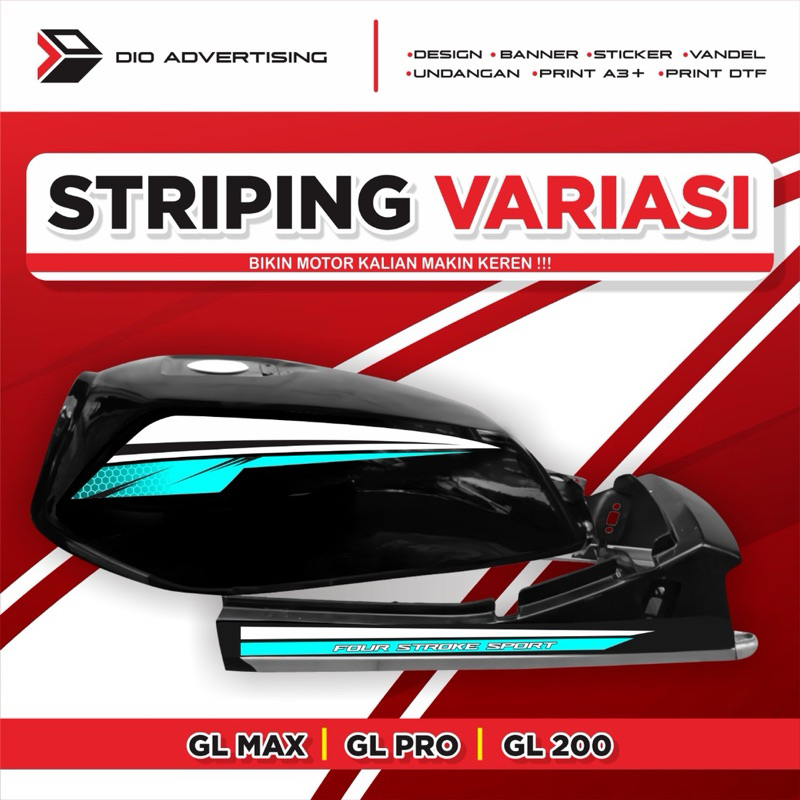 striping gl max gl pro gl neo tech/stiker motor gl /variasi lis body motor gl max