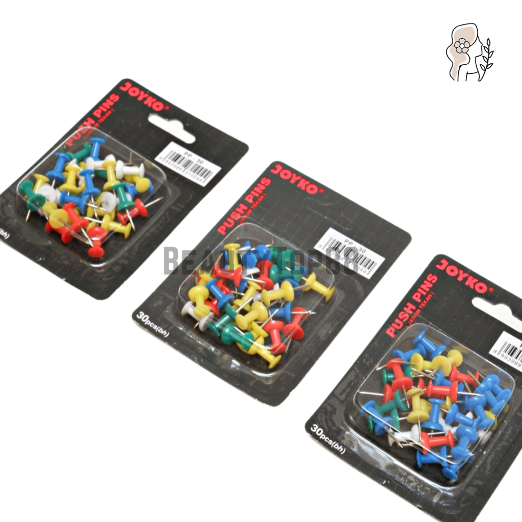 

Push Pins Joyko PP-30 - Jarum Tekan Paku Pin Warna Warni 30 pcs