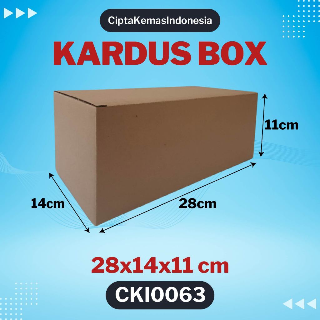 

Kardus Box Die Cut 28x14x11 cm Dus Packing Packaging Polos