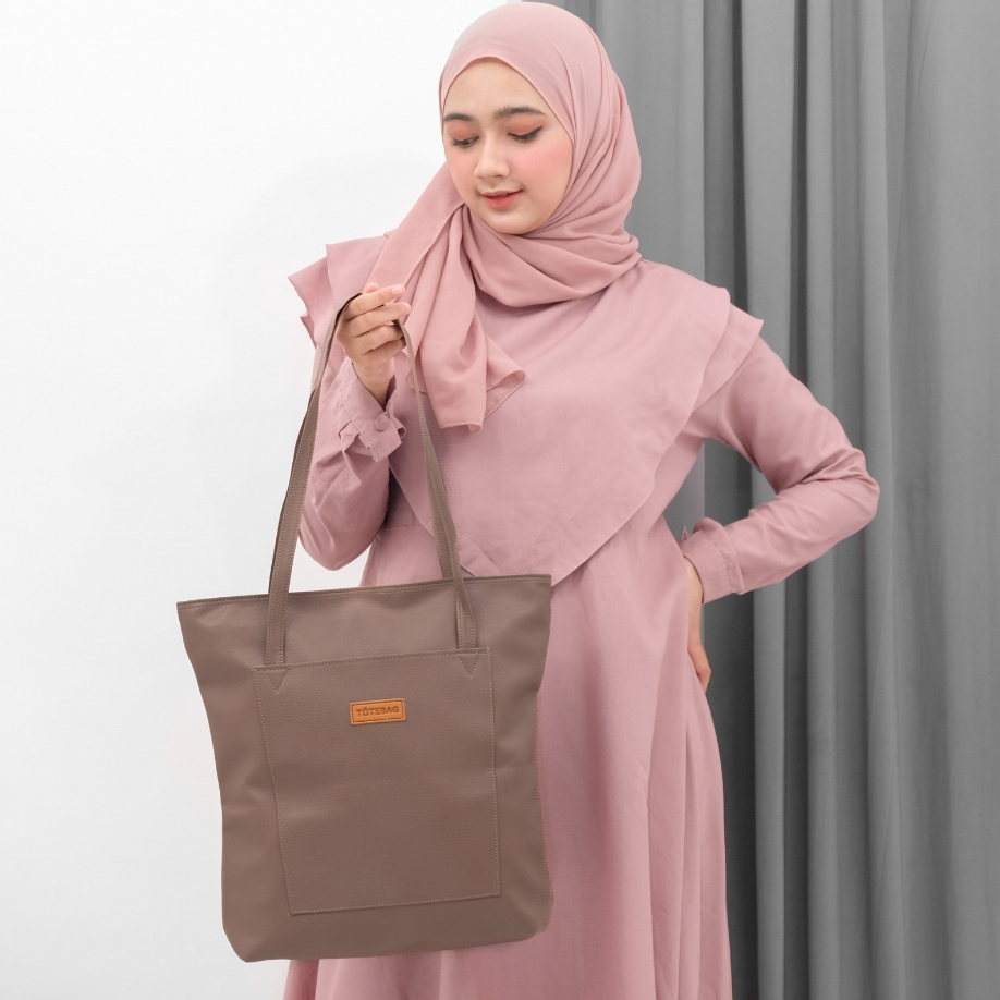 Tas tote polos totebag wanita  saku depan belakang tote bag tas kuliah cewek murah trendy