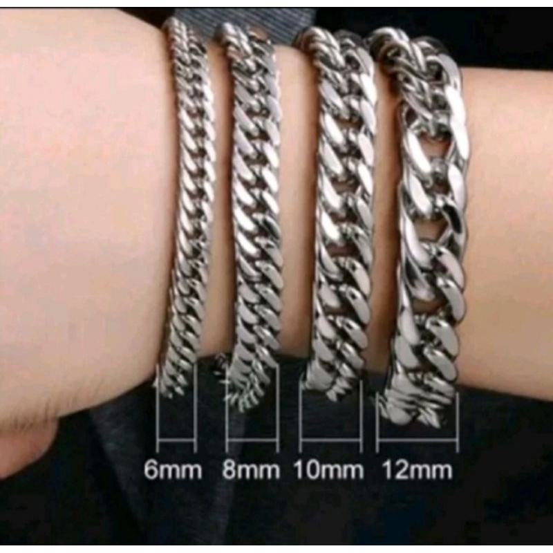 gelang tangan pria bahan baja anti karat gelang titanium pria