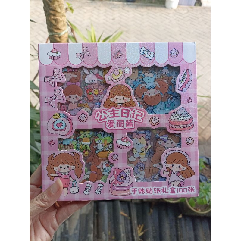 

stiker princess diary pink 1 box cute