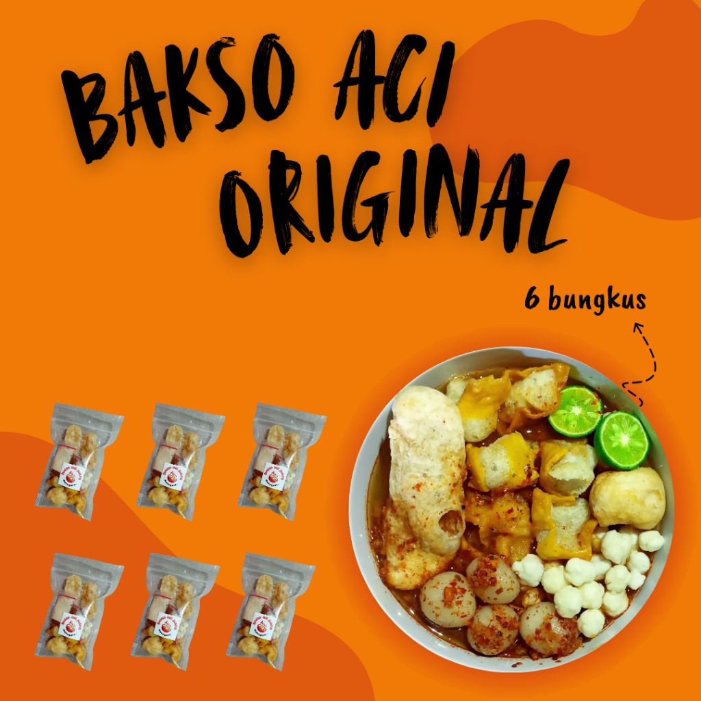 

ISI 6 BUNGKUS BAKSO ACI JUARA ORIGINAL BACI KUAH GURIH PEDAS