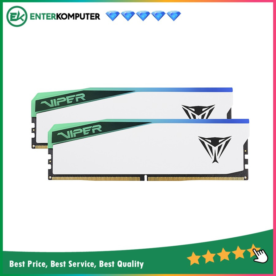 Patriot Viper Elite 5 RGB DDR5 Dual Channel PC49600 6200Mhz 64GB (2x32GB) - PVER564G62C42KW / RAM 64