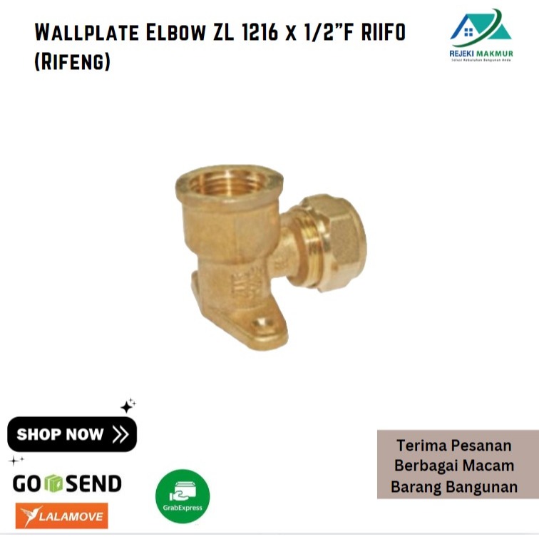 Wallplate Elbow ZL 1620 x 1/2"F RIIFO (Rifeng)