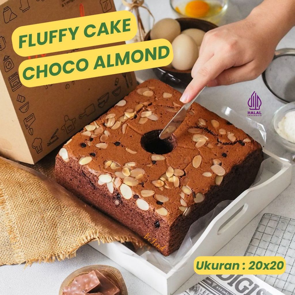 

Choco Almond Cake - Fluffy cake 20x20 cm