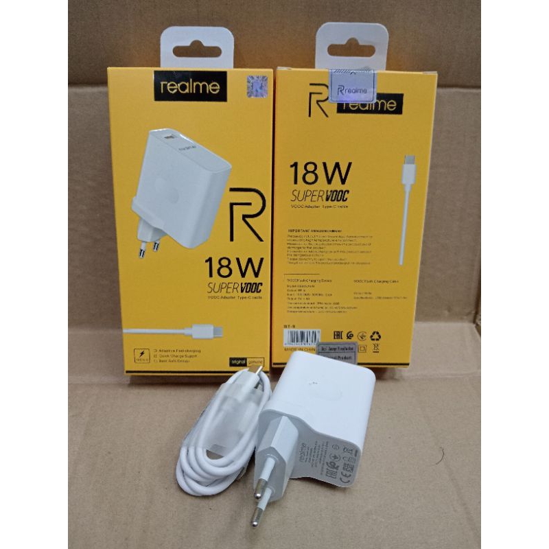 CHARGER CASAN REALME SUPER VOOC FAST CHARGING 18 WATT TYPE C ORIGINAL