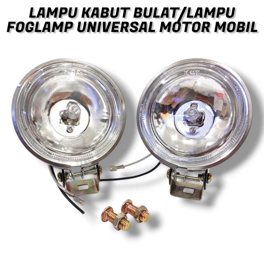 LAMPU TEMBAK KABUT BULAT LAMPU SOROT BULAT FOGLAMP BULAT UNIVERSAL MOTOR MOBIL