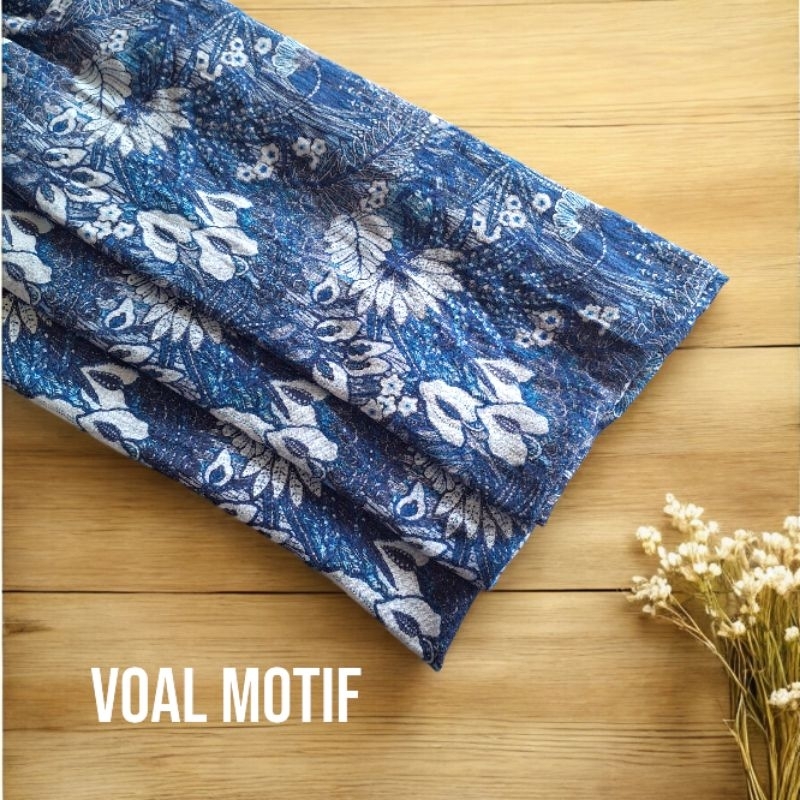 kain katun voal motif batik / katun voal motif