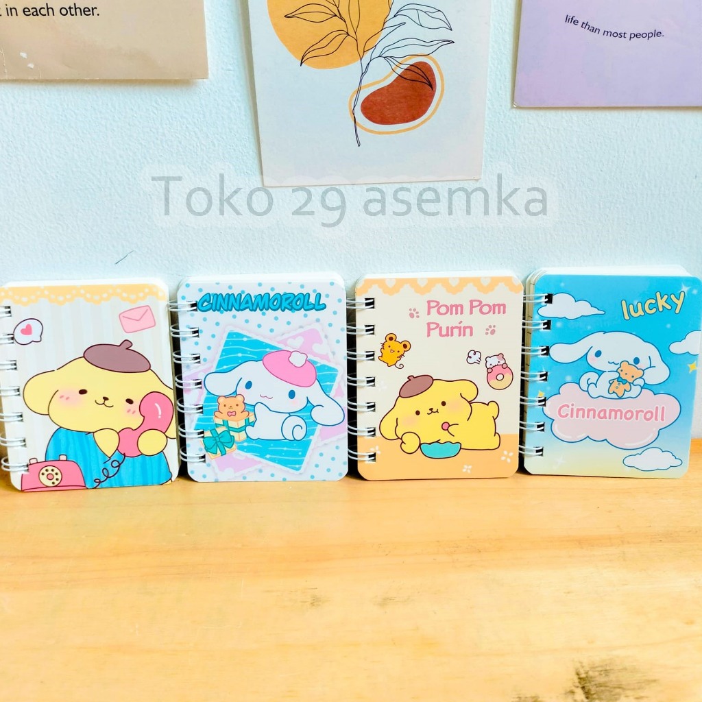 

BUKU NOTEBOOK BINDER SPIRAL SANRIO A7 (ADA 5 KARAKTER) RING DIARY MODEL BERGARIS LUCU COD
