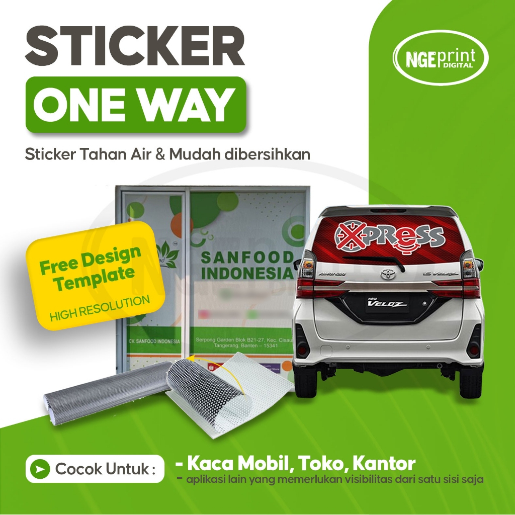 [One Way Vision] Cetak Stiker One Way Vision meteran untuk Kaca Rumah / Kaca Mobil / Kaca Kantor Fre