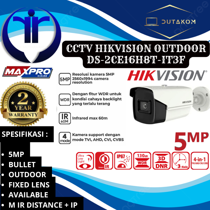 CCTV HIKVISION OUTDOOR DS-2CE16H8T-IT3F