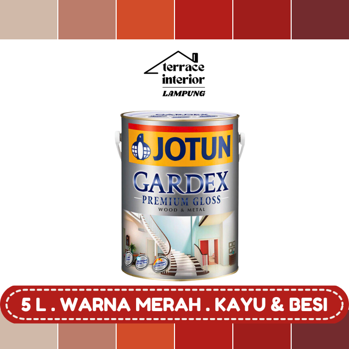 Cat Kayu & Besi Gardex Warna Merah Premium Gloss Jotun 5 L