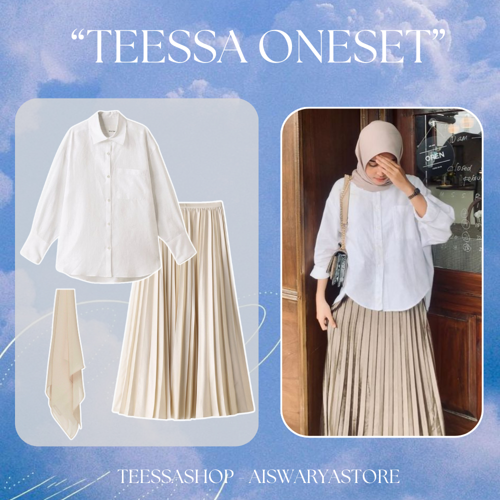 TEESSA ONESET 3IN1 OOTD CASUAL HIJAB REMAJA OUTFIT HIJAB MUSLIM KEKINIAN