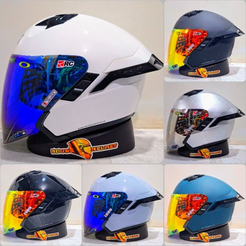Helm Half face Rsv Sv300 solid White Paket Ganteng
