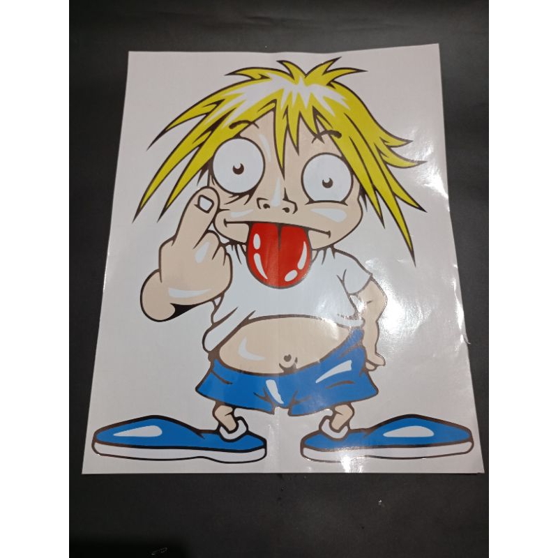 

stiker vinyl gambar besar (lidah celana biru)