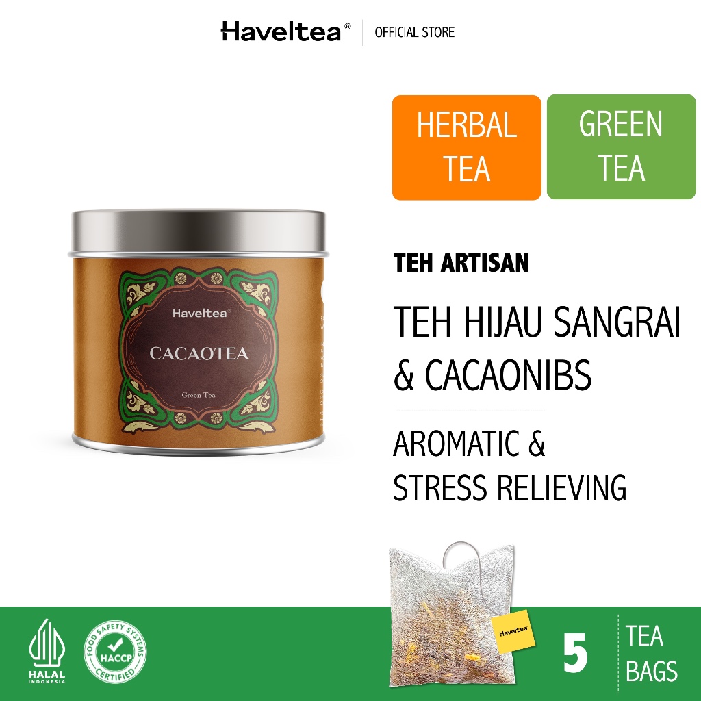 

CACAOTEA | Mini Tin | Haveltea | Hojicha Cocoa | Teh Hijau Coklat