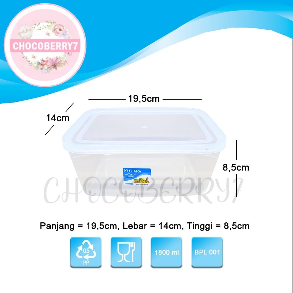 Kotak KMP 1800ml Sealware 1800ml Mutiara KMP BPL001 Kotak Makanan Kotak Serbaguna Wadah Makanan Wada