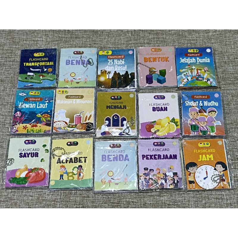 Flash Card 3 Bahasa (Arab, Inggris, Indonesia). Kartu Belajar Anak. Mainan Edukasi
