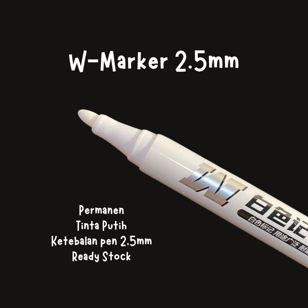 

[GASKA] Spidol Putih Akrilik 2.5mm / W-Marker Permanen