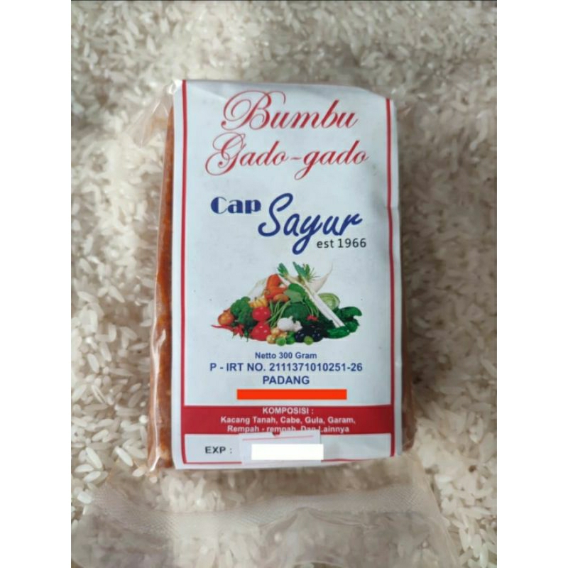 

Bumbu Gado Gado Dan Pecal Cap sayur Asli Padang 300gr