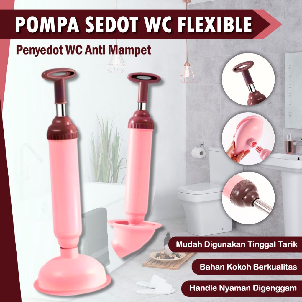Pompa WC Mampet Drain Buster – Penyedot WC Flexible Model Bulat Model Lancip Pompa Pendorong WC Anti