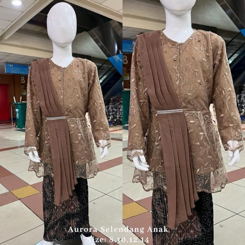 BESTPROMO Setelan Kebaya Selendang Anak / Kebaya Anak Tille Modern / Kebaya Wisuda Anak Sd / Kebaya