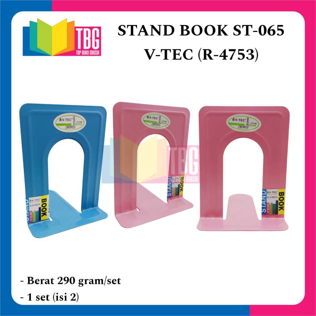 

STAND BOOK SANDARAN BUKU / PENYANGGA BUKU V-TEC / SANDARAN BUKU BESI