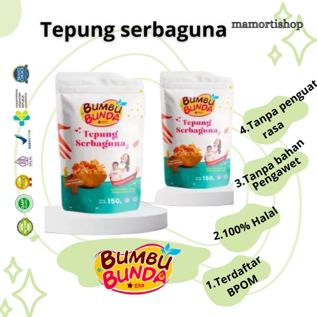 

Bumbu Bunda Elia Tepung Crispy Tanpa Penguat Rasa Tanpa Pengawet / Tepung Bumbu Serbaguna Tanp Penguat Rasa