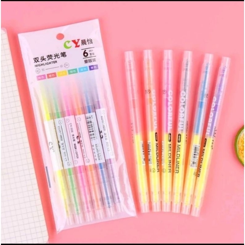 

Highlighter Stabilo Warna Ganda 6 Pcs