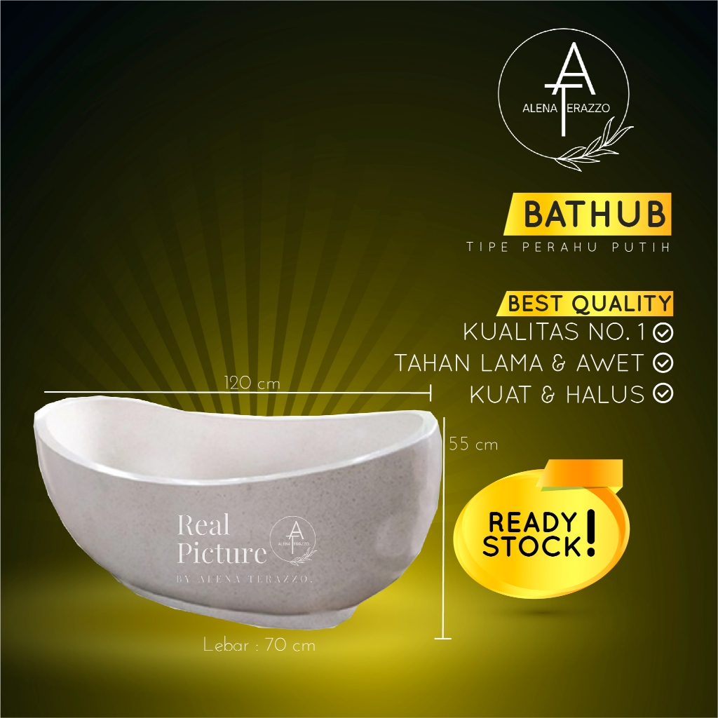 NEW ALENA TERAZZO BATHTUB DEWASA TIPE PERAHU TERAZZO MARMER