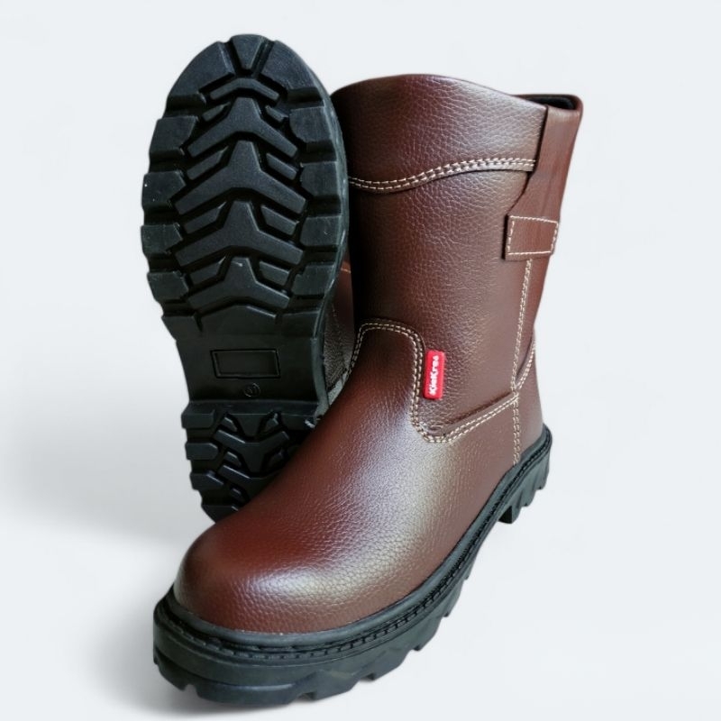 Sepatu boot King Kickers Safety - Sepatu Boot Proyek ujung besi kulit Import
