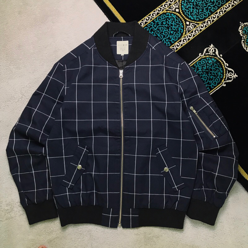 jacket bomber tartan, jaket tartan, jaket browny second original
