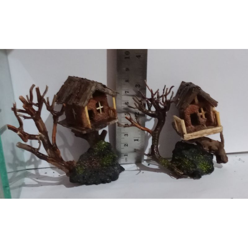 Ready Miniatur Rumah kayu | aquascape | hiasan aquarium| rumah-rumahan| rumah mini