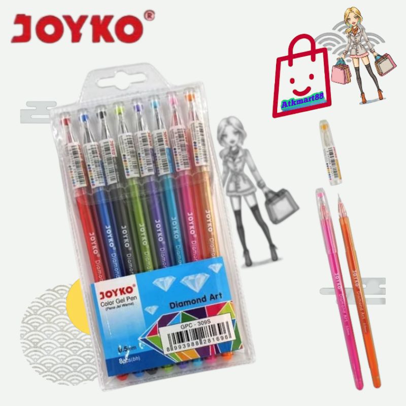 

Joyko Color Gel Pen 8 Warna @1Pack=8Pcs