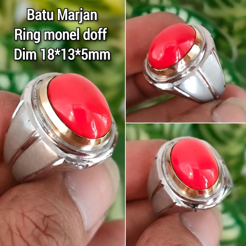 CINCIN PRIA BATU MARJAN RING MONEL DOFF SUPER HALUS