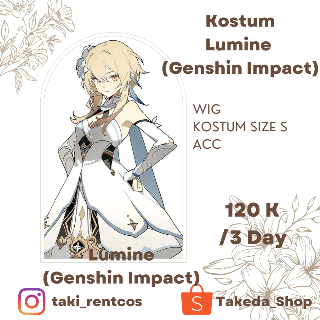[RENTAL] Kostum Lumine (Genshin Impact) SIZE S