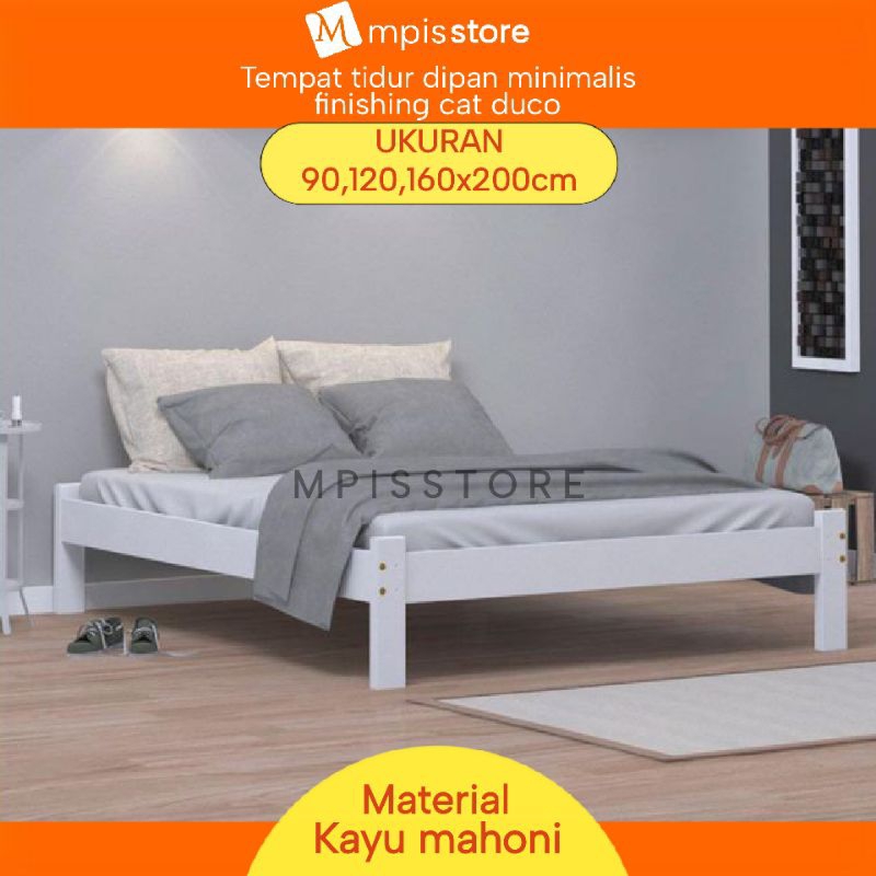 Tempat tidur dipan kayu mahoni 120x200 rangka tempat tidur furniture divan