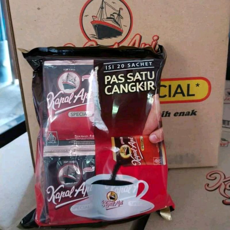 

KOPI KAPAL API MINI (1 BAG ISI 20sachet x 6 gr) KAPAL API KOPI Merah 100 % Kopi Murni Pati JATENG Coffee