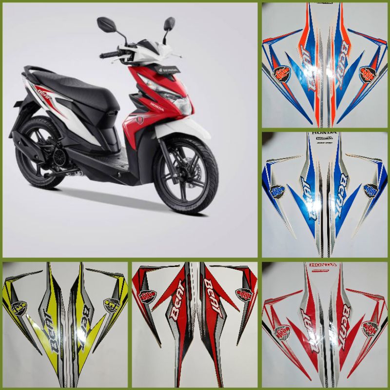 stiker striping motor beat injeksen tahun 2019 stiker motor standar satu set