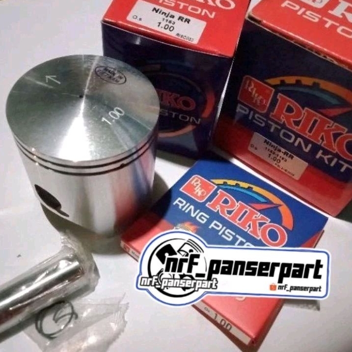 PISTON KIT SEHER SET RING KAWASAKI NINJA 150 R/RR 2 TAK OS/OVER SIZE 100 60 MM PEN 15 RIKO