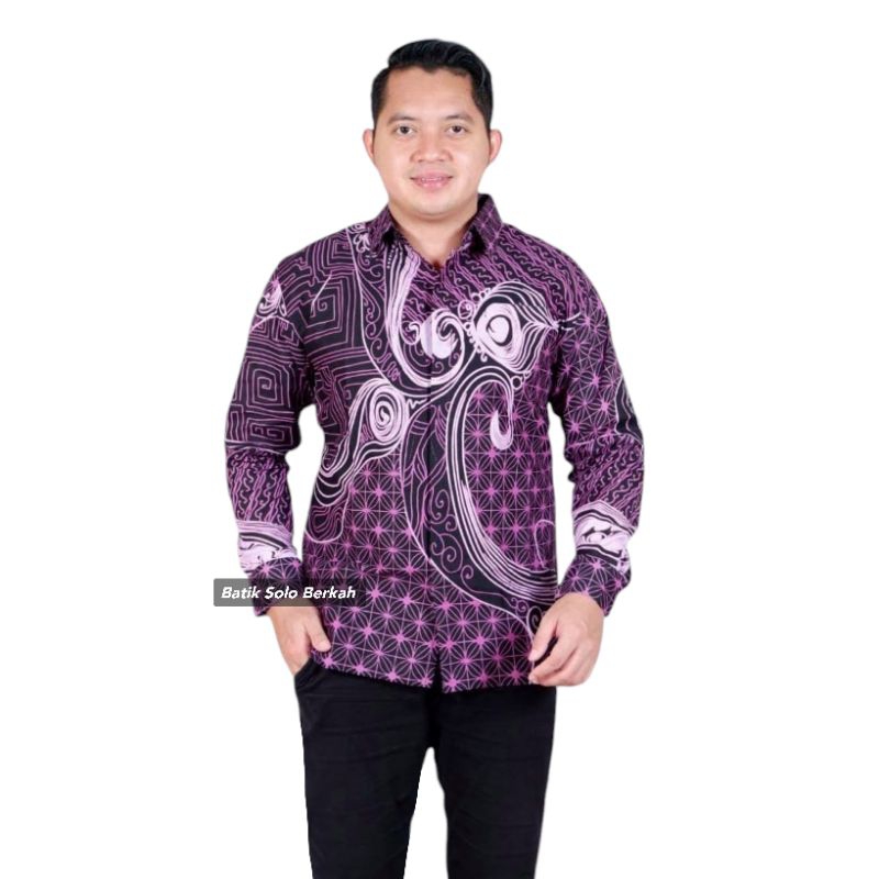 UWER UNGU Baju Batik Pria Full Lapis FURING Bahan Katun HALUS PRIMISIMA Hem Atasan Baju Kemeja Batik