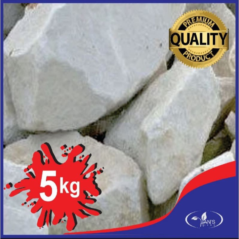 Batu Gamping Aktif/Batu Gamping Bongkahan/Kapur Sirih. 5kg