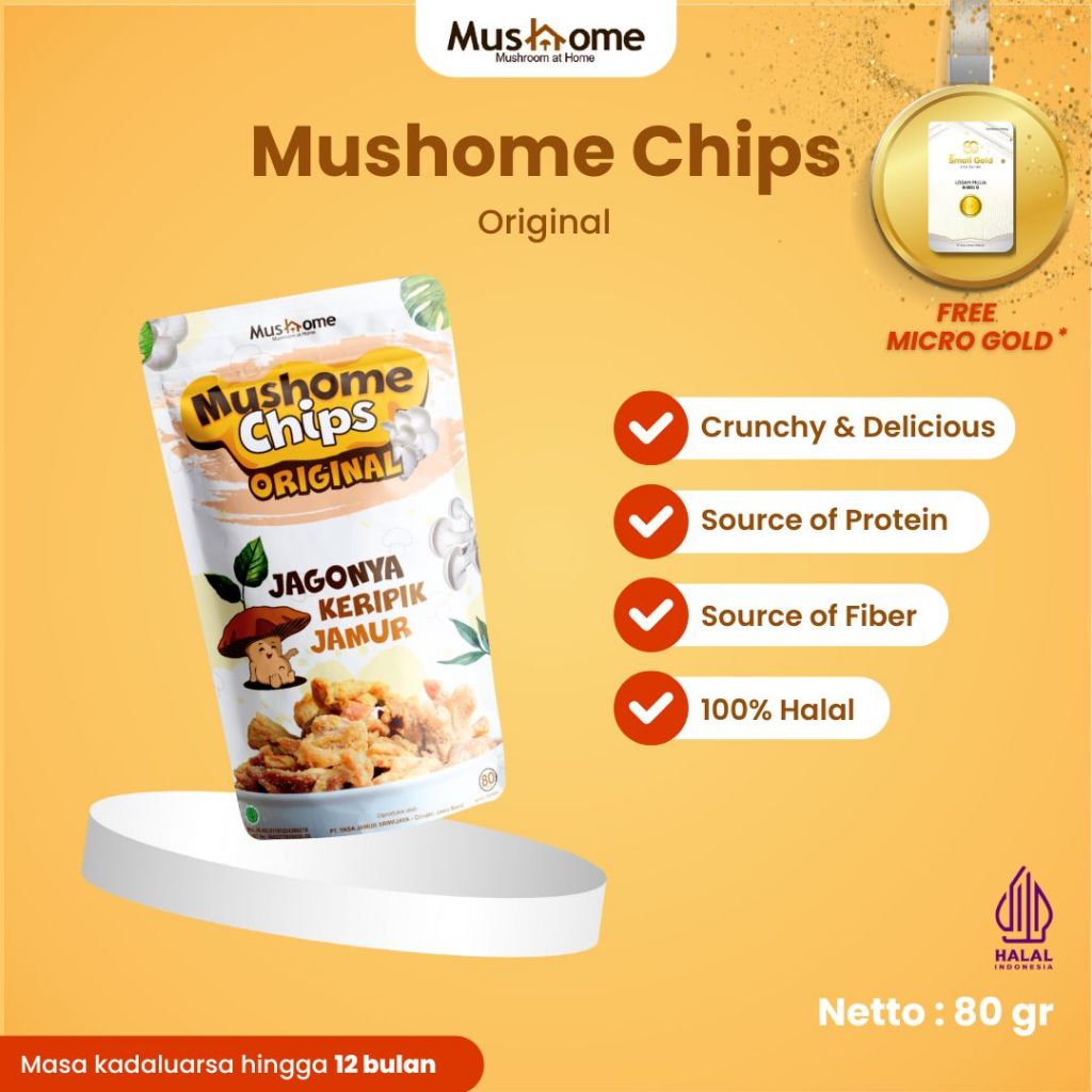 

Keripik Jamur Rasa Original - Mushome Chips - Kaya Serat & Sumber Protein
