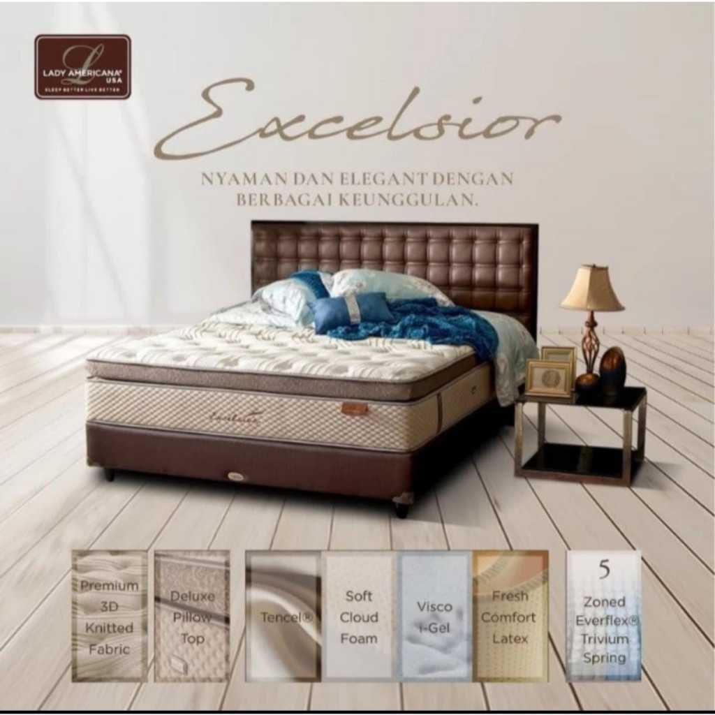 full set kasur springbed excelsior lady americana