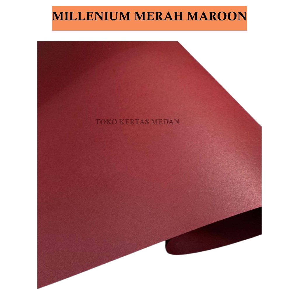 

KERTAS JASMINE / KERTAS MILLENIUM / WARNA MERAH MAROON 190 - 220 GSM UKURAN 79 X 109 CM , 1 PLANO