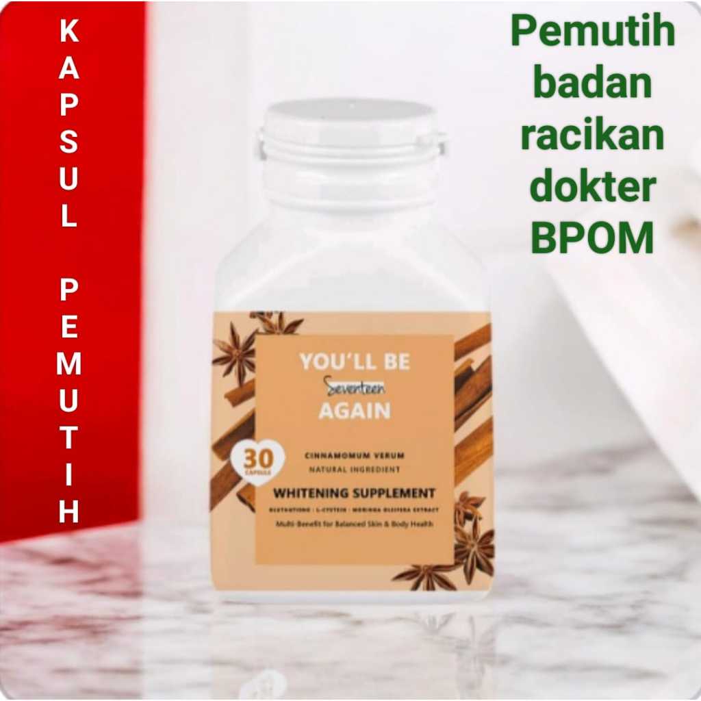 Skin Care Whitening 30 Capsul pil memutihkan badan BPOM badan artis putih cepat suplemen putih badan