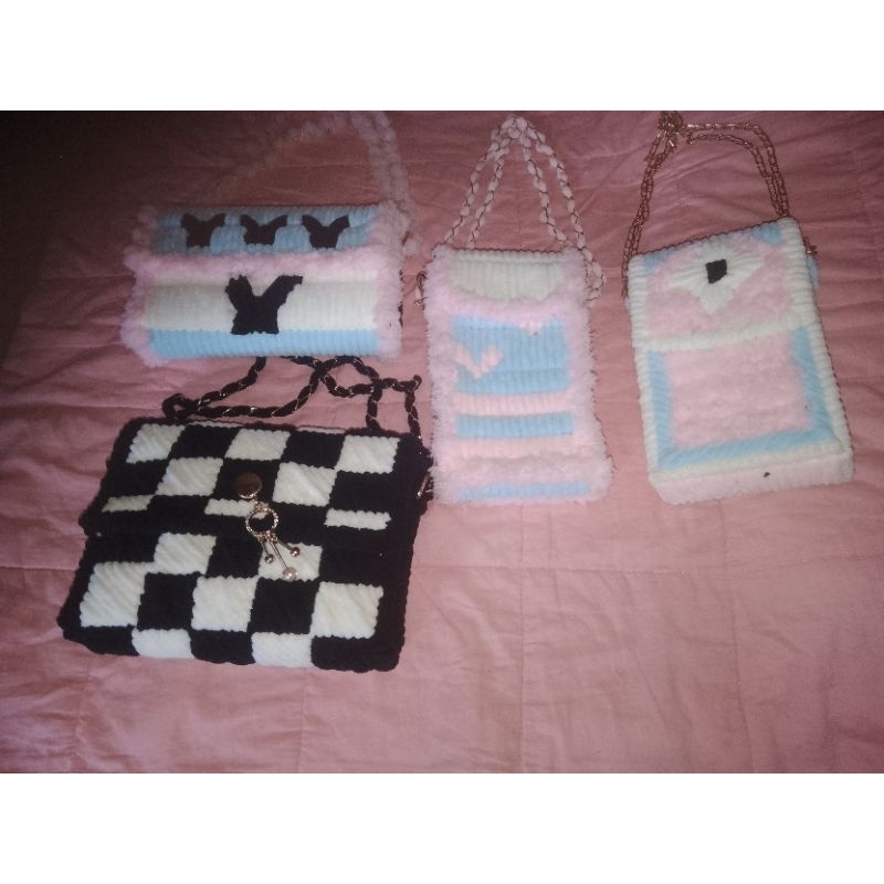 DIY tas rajut canvas catur|| Rin Craf