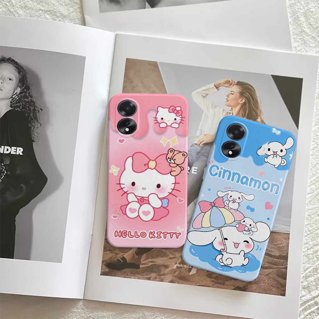 OPPO A18 A58 A78 A17 A38 A98 Motif Charact3r - Silicone -  Case Custom - Pelindung Hp - Bumper